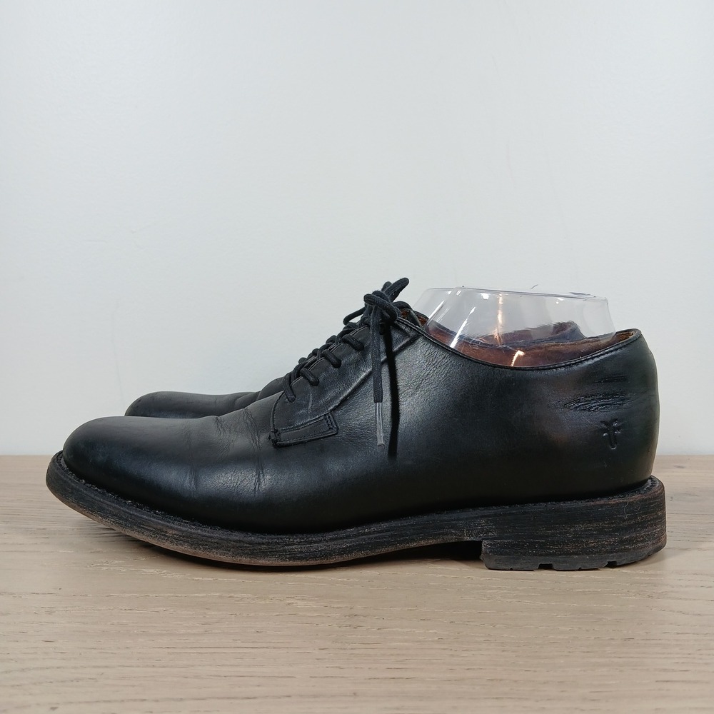 Frye Oxfords Mens 9.5 Black Leather Lace Up Classic Heritage Dark Academia T